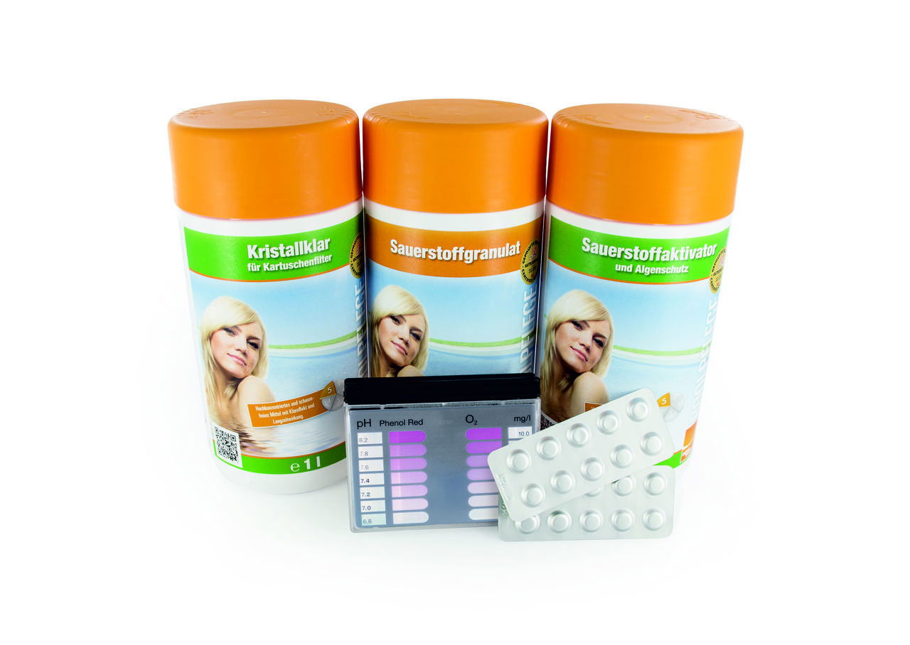 Pool Sauerstoff Starterset, Chlorfrei, 4-teilig, Aktivsauerstoff, Wasserpflege IN-0759018TS