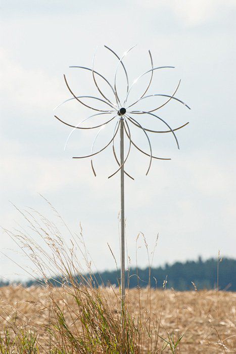 Edelstahl Windspiel Power Flower ST, 60 cm inkl. Stab ca. 180 cm OW2665