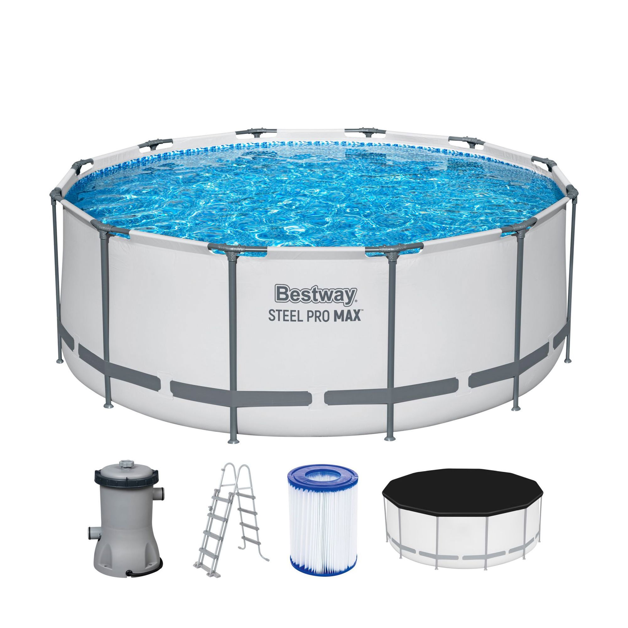 Bestway Steel Pro MAX Frame Pool Komplett-Set Ø 366 x 122 cm rund