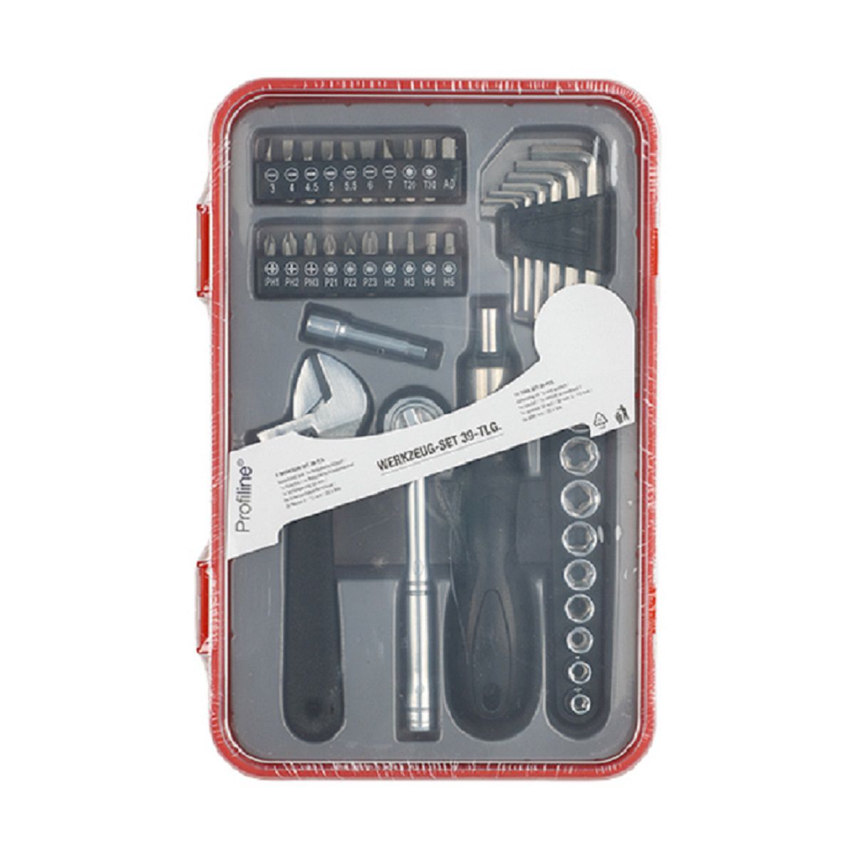 Werkzeug-Set 39-teilig mit Ratsche und Bits HH-95167