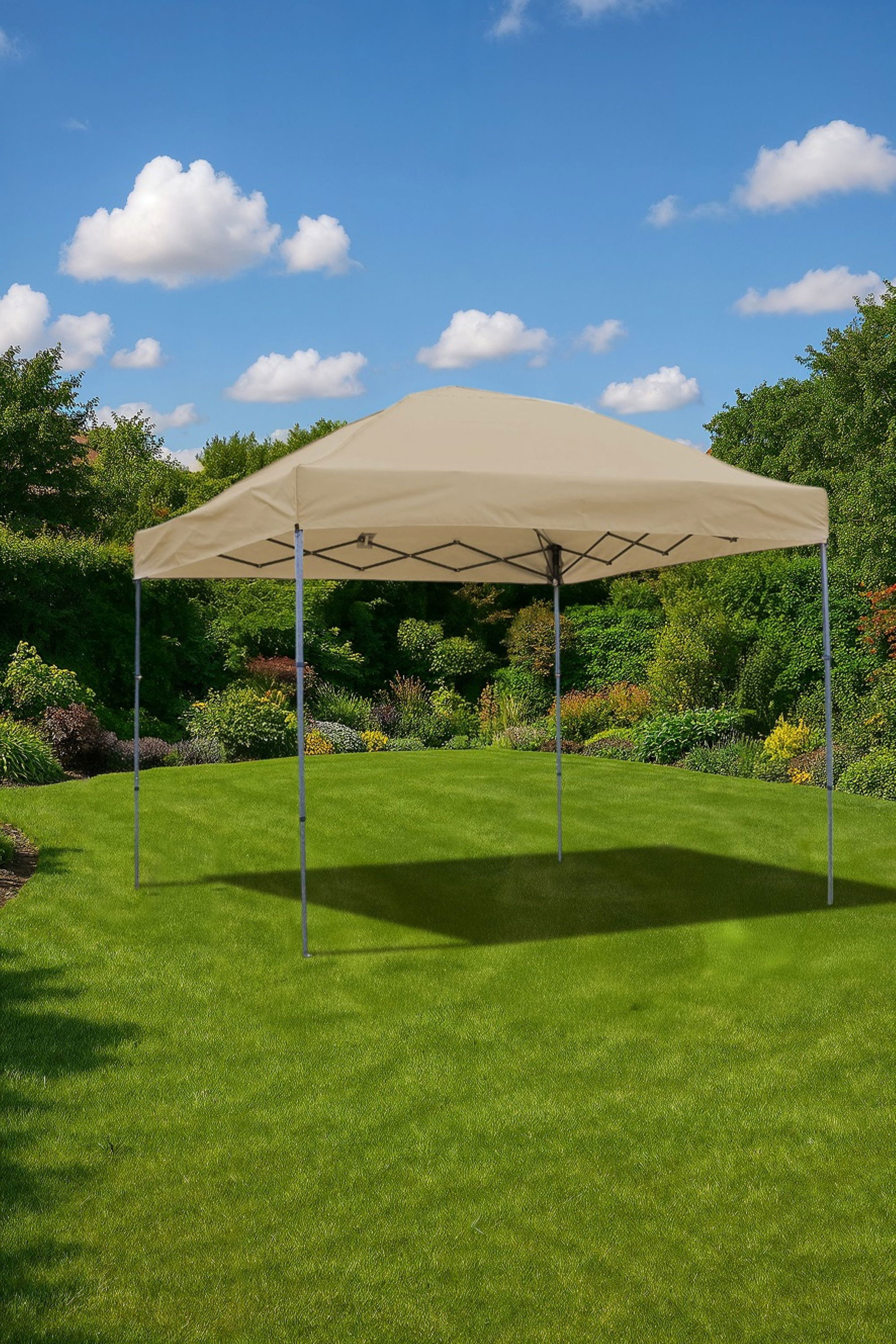 Kompakt-Pavillon 3x3 m khaki, faltbar für Garten, Markt oder Events