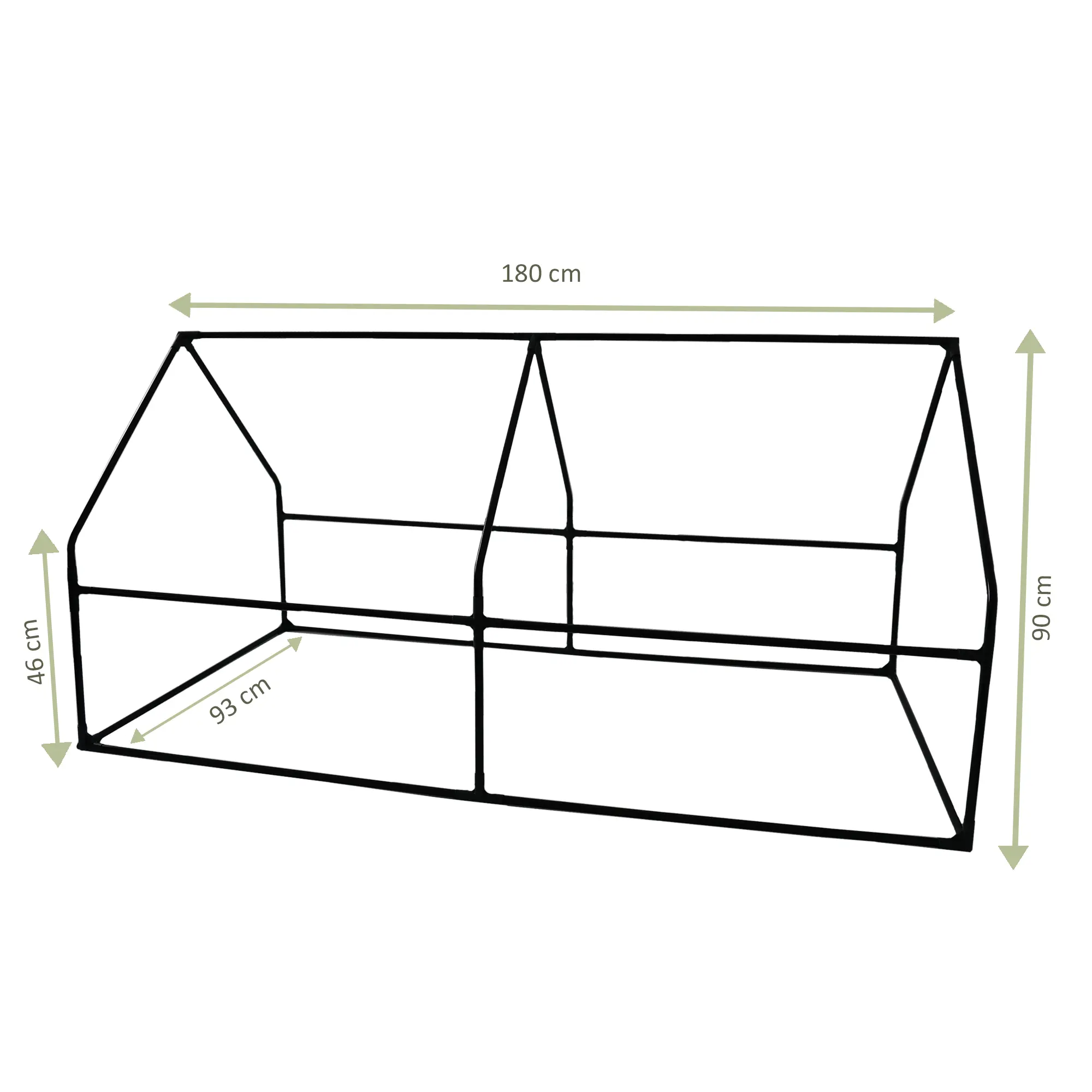 Foliengewächshaus mit 2 Zugriffsfenstern, Tomatenhaus 180 x 90 cm, 90 cm hoch NA177