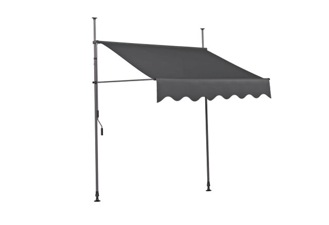 Klemmmarkise 250x300 cm anthrazit für Balkon und Terrasse