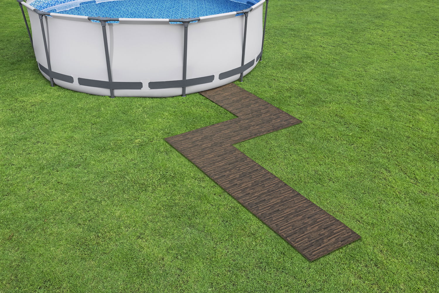 Pool-Bodenschutzfliesen Set 9 Stück á 50 x 50 cm, Palisander (Holz-Optik) 58712_24
