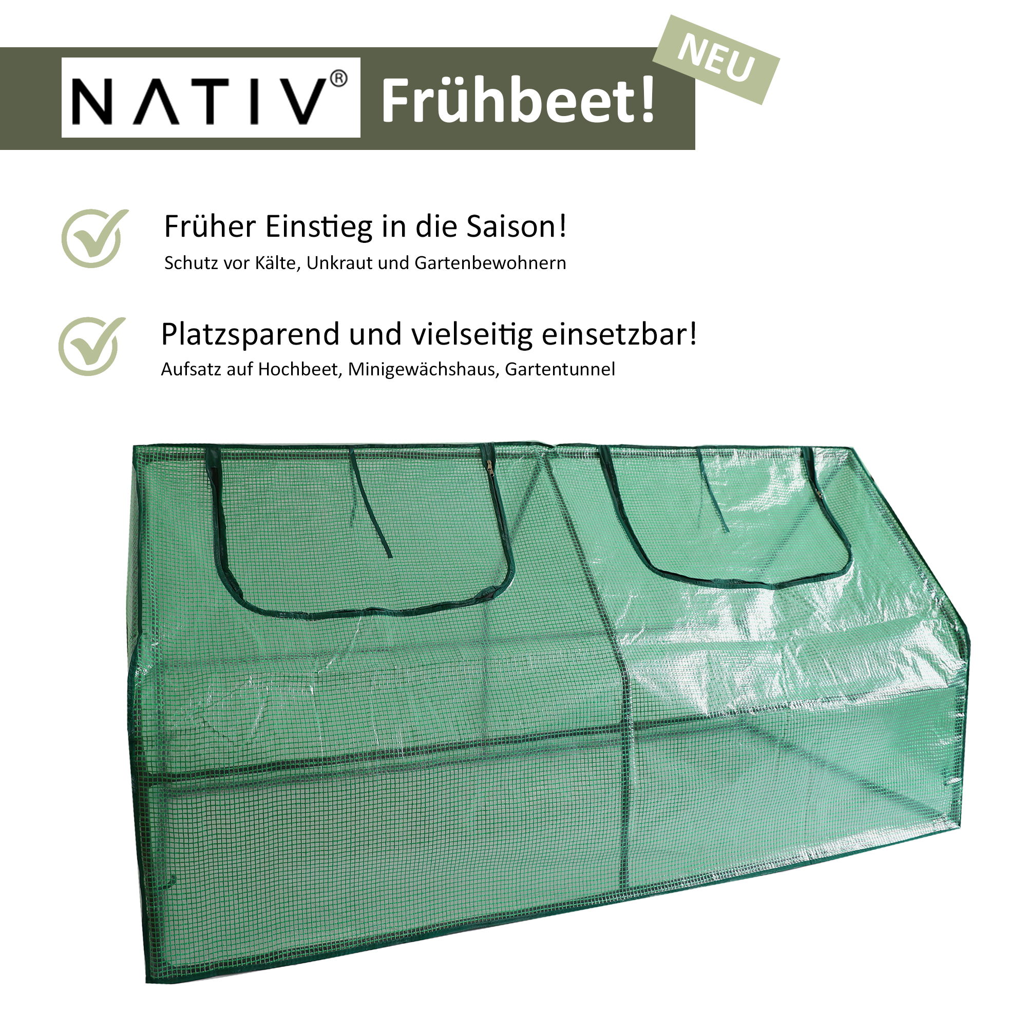 Foliengewächshaus mit 2 Zugriffsfenstern, Tomatenhaus 180 x 90 cm, 90 cm hoch NA177 Foliengewächshaus mit 2 Zugriffsfenstern, Tomatenhaus 180 x 90 cm, 90 cm hoch NA177