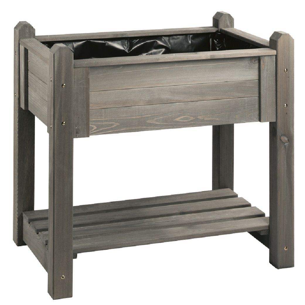Hochbeet BASIC aus Kiefernholz grau 89,5x59x84,5cm
