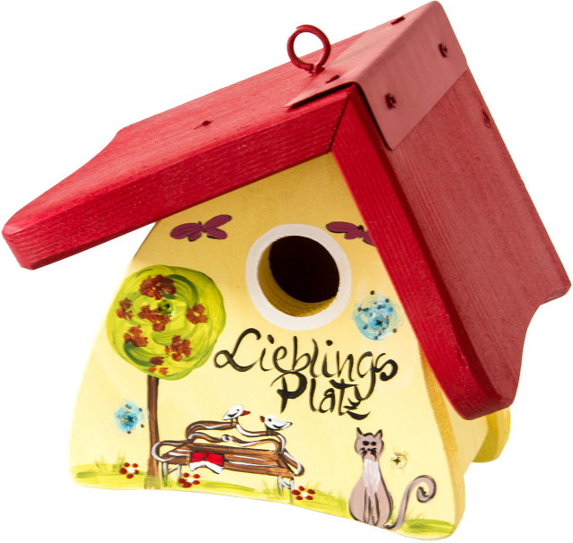 Vogelvilla Nistkasten gelb, Lieblingsplatz, Niststübchen Vogelvilla Nistkasten gelb, Lieblingsplatz, Niststübchen