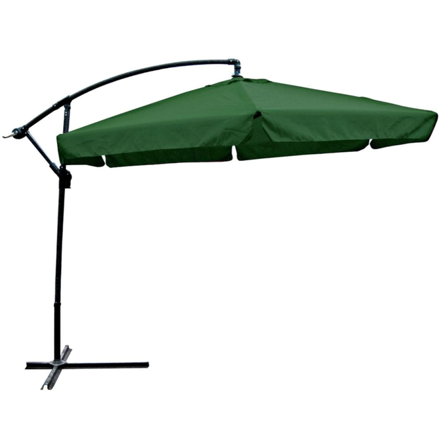 Ampelschirm Ø 300cm, Sonnenschirm mit Ständer, Kurbelschirm, Gartenschirm HI-507345