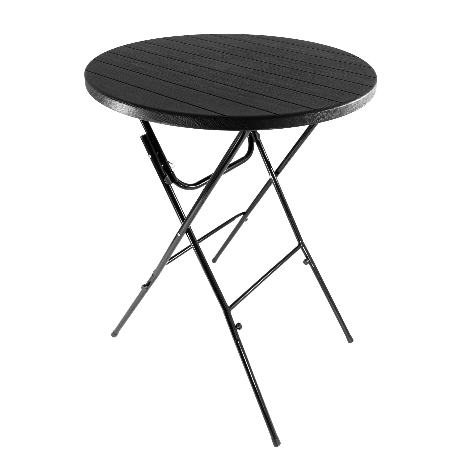 Stehtisch klappbar 80x110 cm schwarz Holz-Optik, Kunststofftischplatte Stehtisch klappbar 80x110 cm schwarz Holz-Optik, Kunststofftischplatte