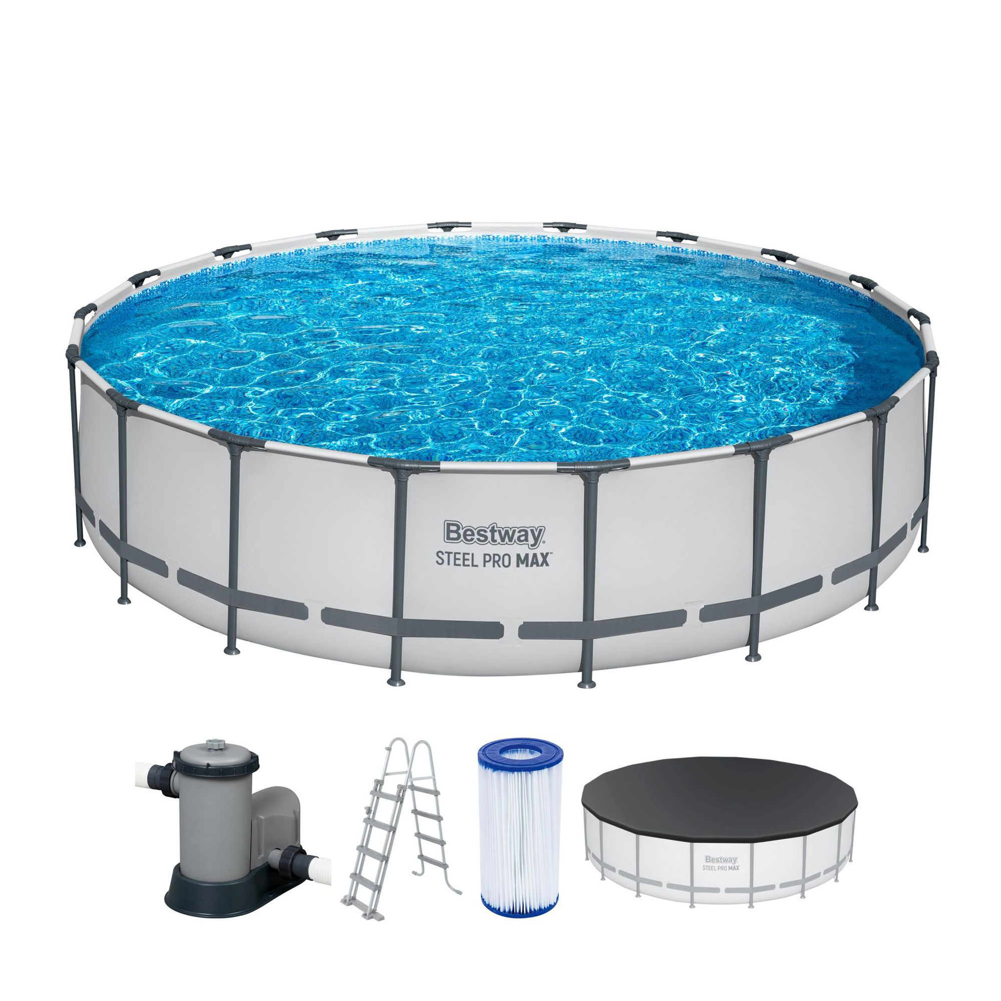 Bestway Steel Pro MAX Frame Pool Komplett-Set Ø 549 x 122 cm rund