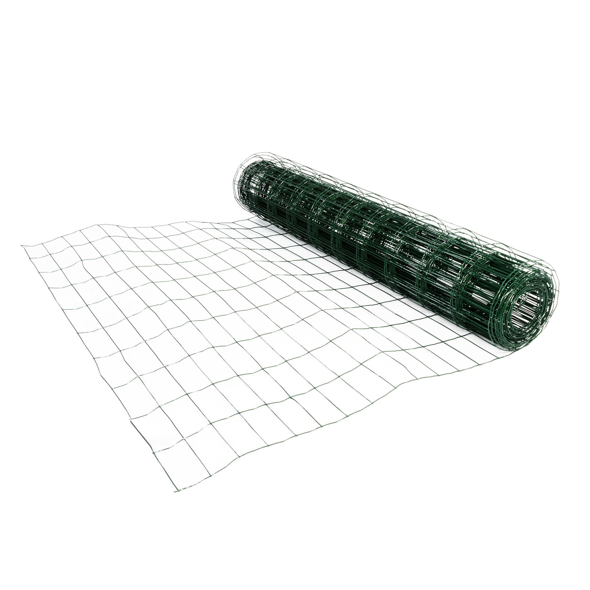 Gartenzaun 100 cm hoch, Zaun mit PVC ummantelt, Drahtzaun grün NA228_10