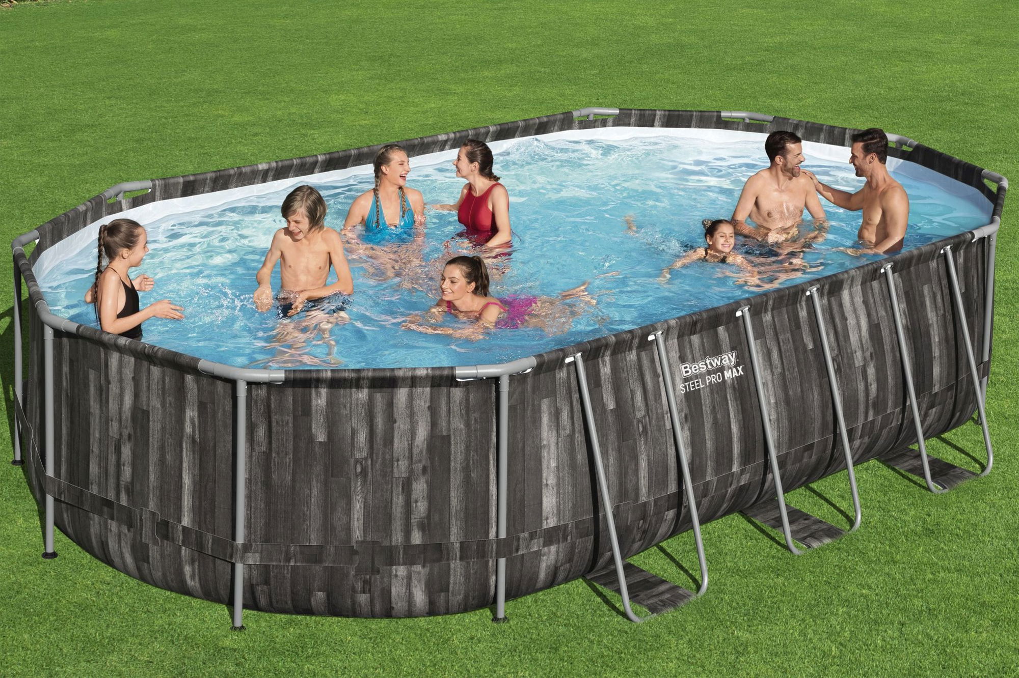 Bestway Steel Pro MAX Frame Pool Komplett-Set 610 x 366 x 122 cm oval