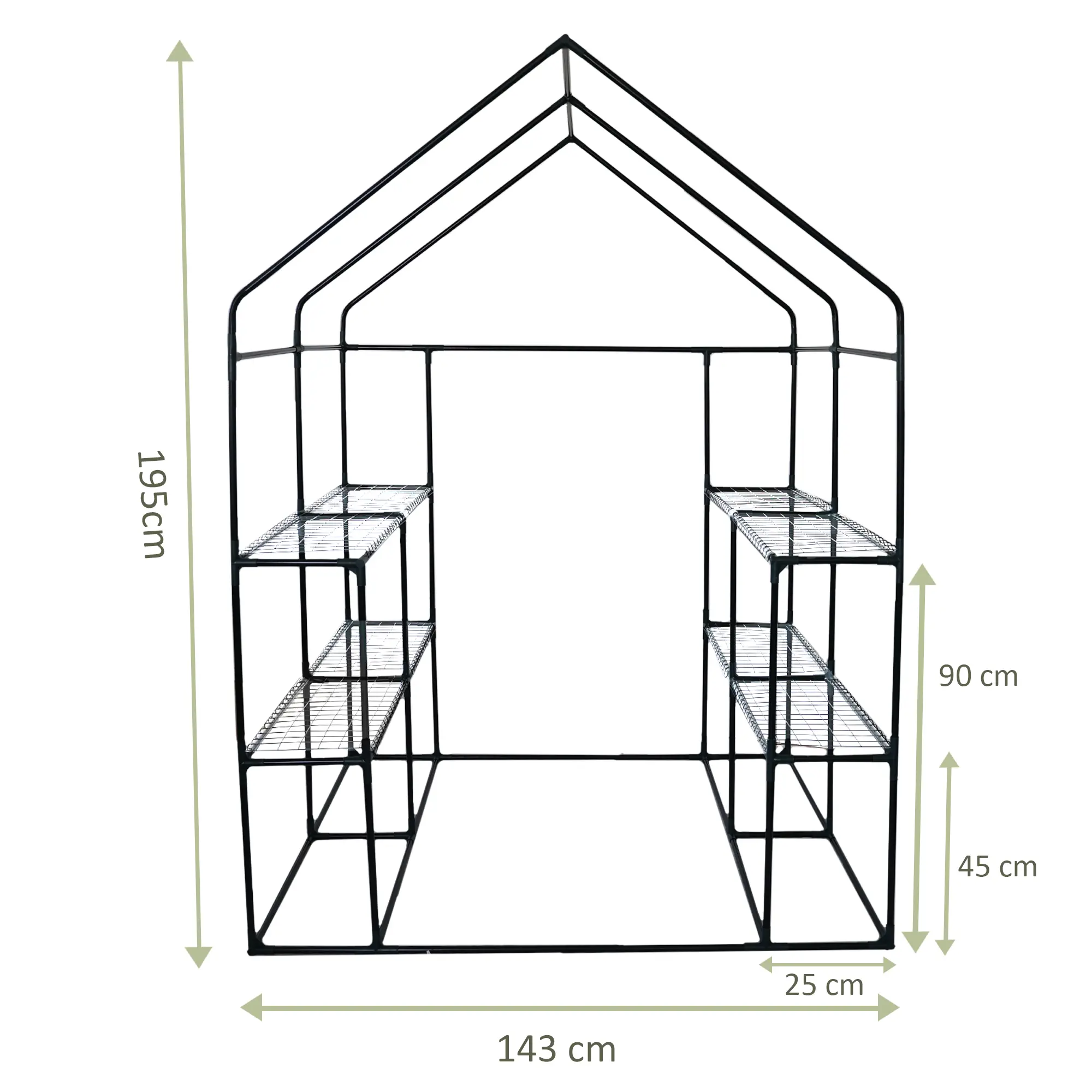 Foliengewächshaus mit 4 Ablagefächern, Tomatenhaus 143 x 143 cm, 195 cm hoch NA175