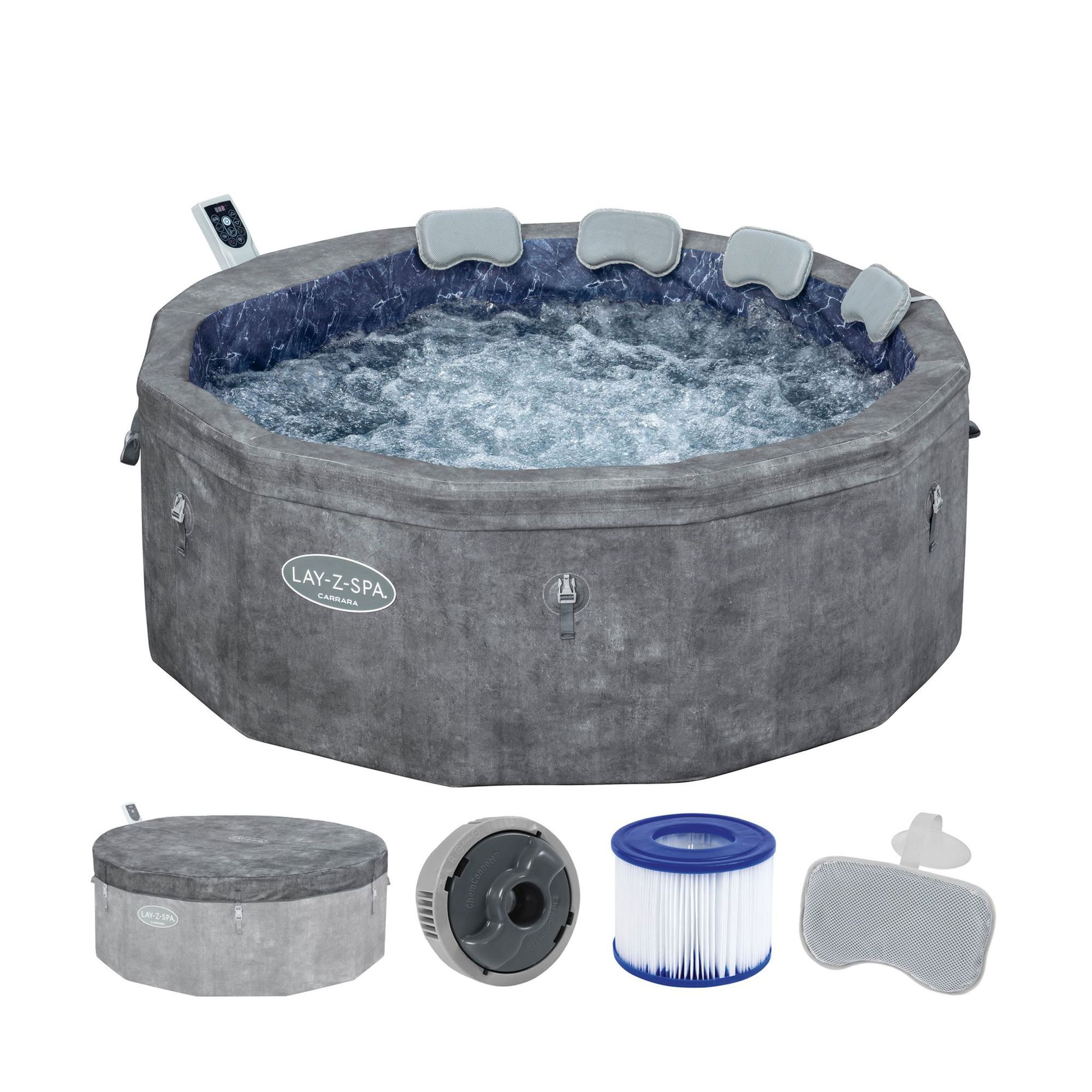 Bestway LAY-Z-SPA Carrara AirJet Whirlpool 6 Personen Ø 170 x 65 cm