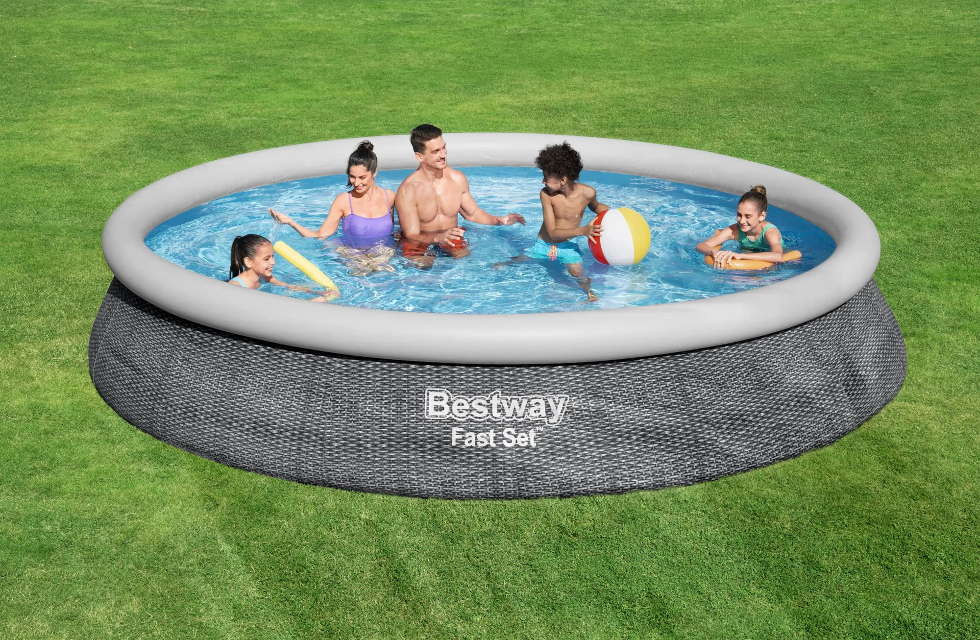 Fast Set™ Aufstellpool-Set mit Filterpumpe Ø 457 x 84 cm, Rattan-Optik (Schiefergrau), rund 57313_22