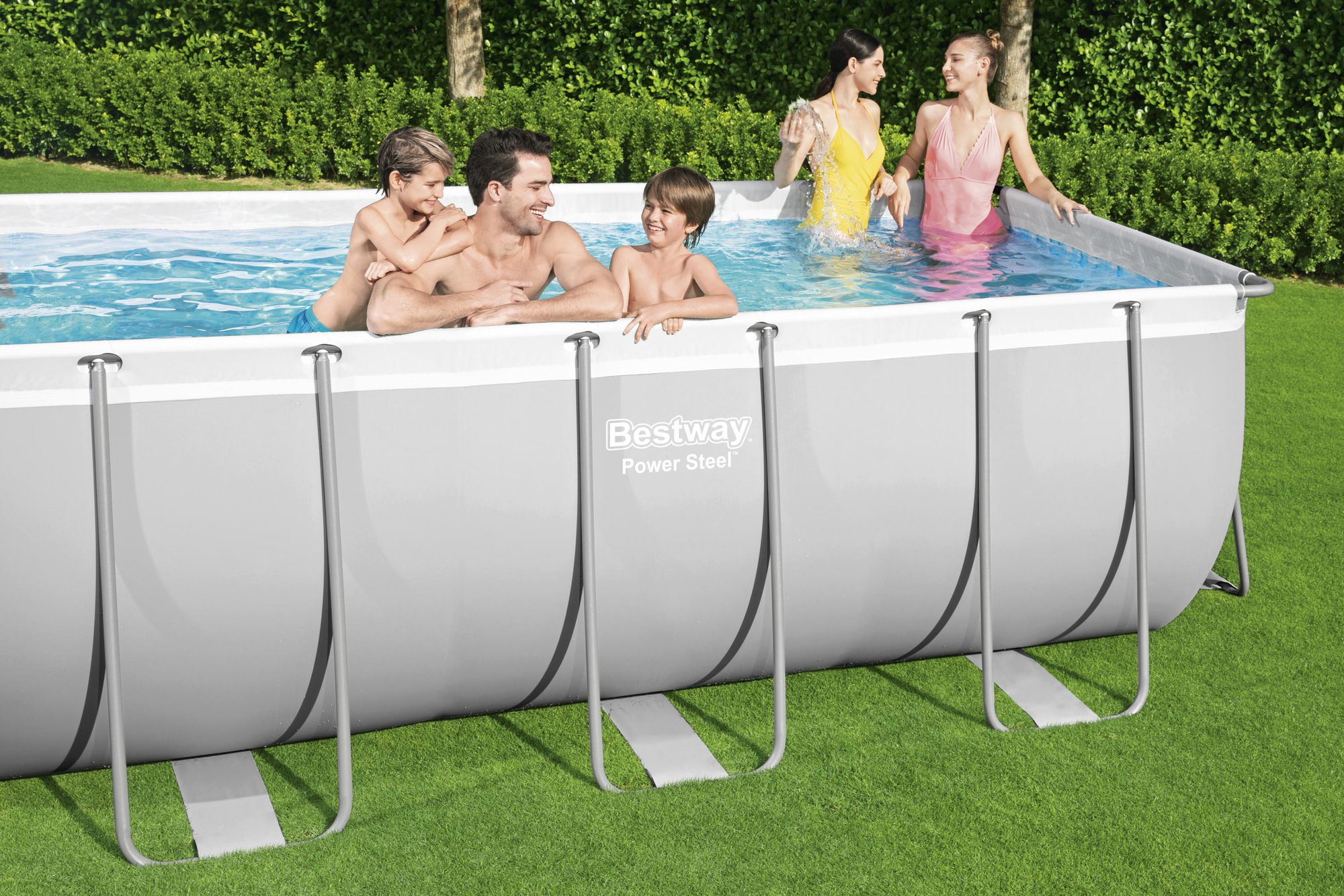 Power Steel™ Frame Pool-Set mit Sandfilteranlage 412 x 201 x 122 cm, lichtgrau, eckig 56457_22