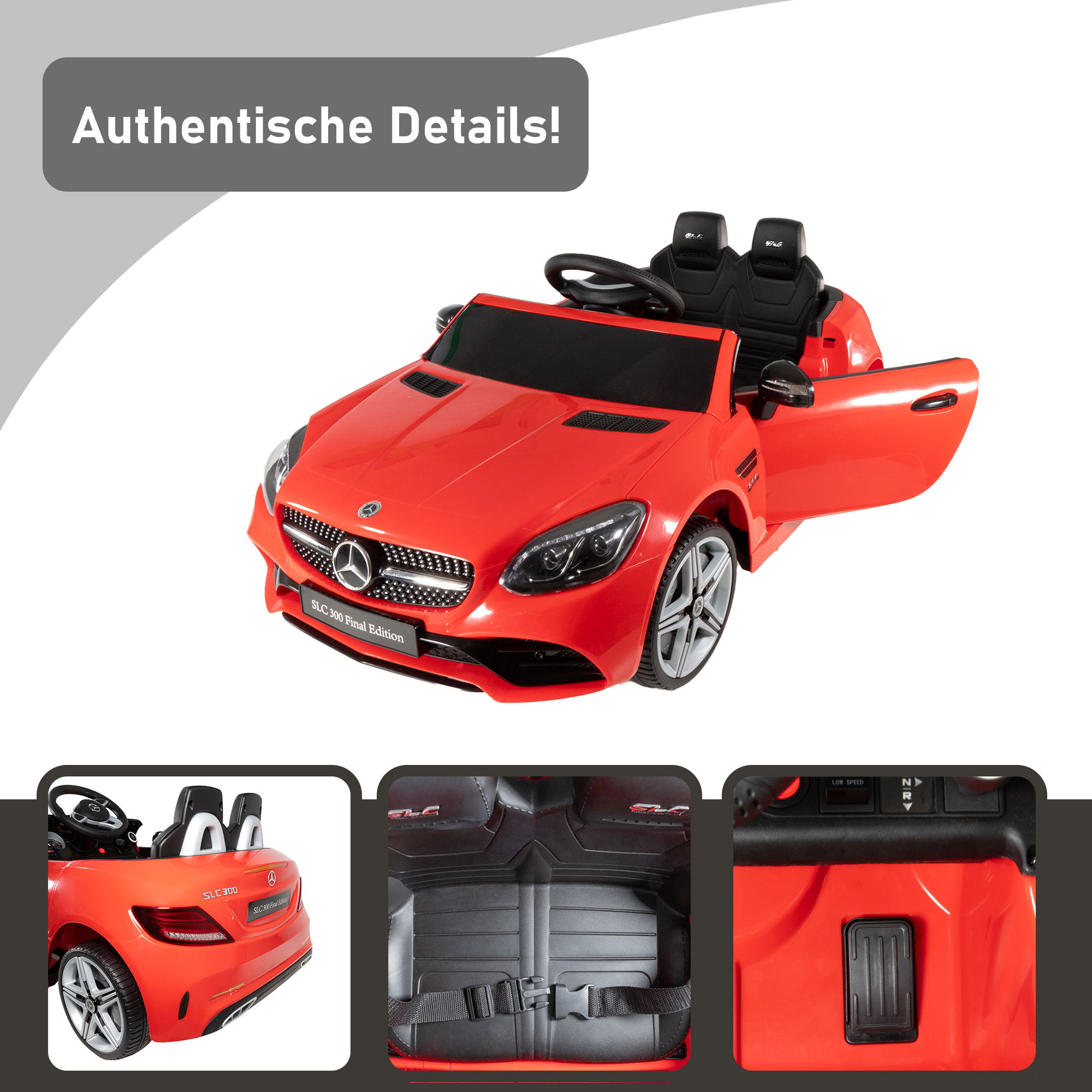 Kinder Elektroauto ab 3 Jahren in rot, Kinderauto mit vielen Funktionen und Fernbedienung PT012_R Kinder Elektroauto ab 3 Jahren in rot, Kinderauto mit vielen Funktionen und Fernbedienung PT012_R