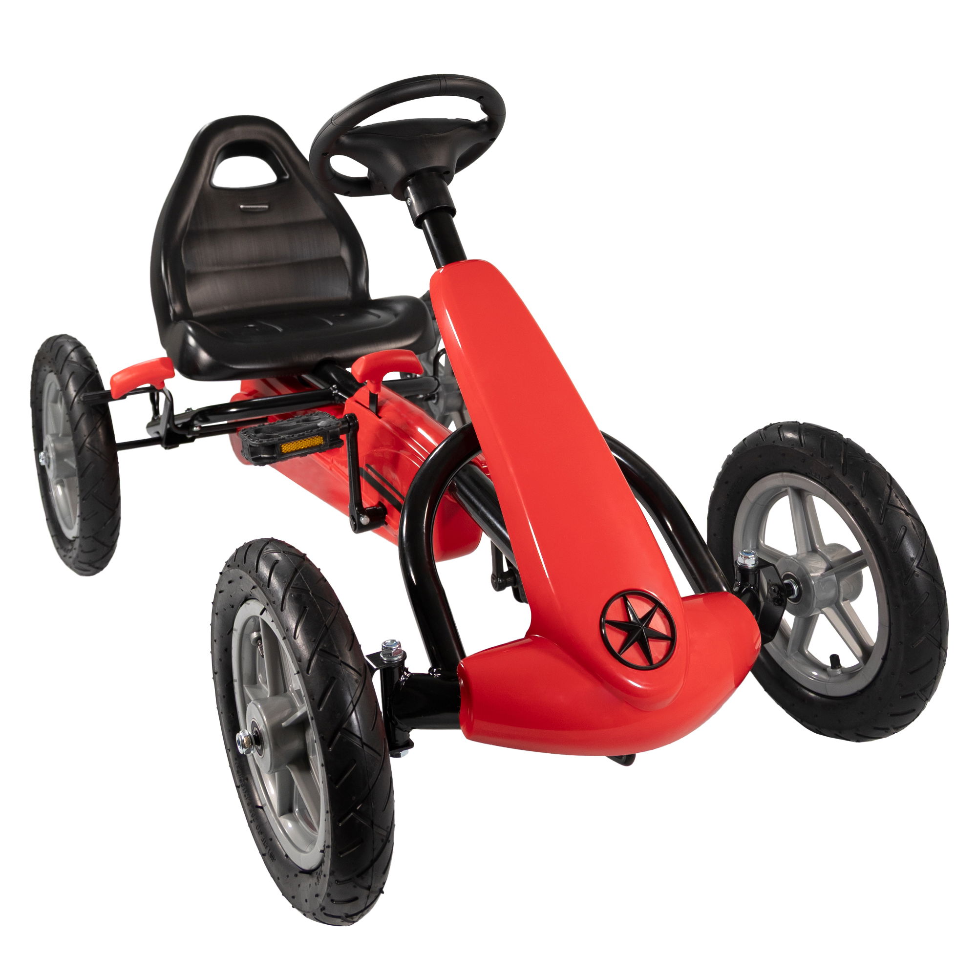 Go Kart Tretfahrzeug, Kinderfahrzeug ab 5 Jahre, Tretauto mit Leerlauf