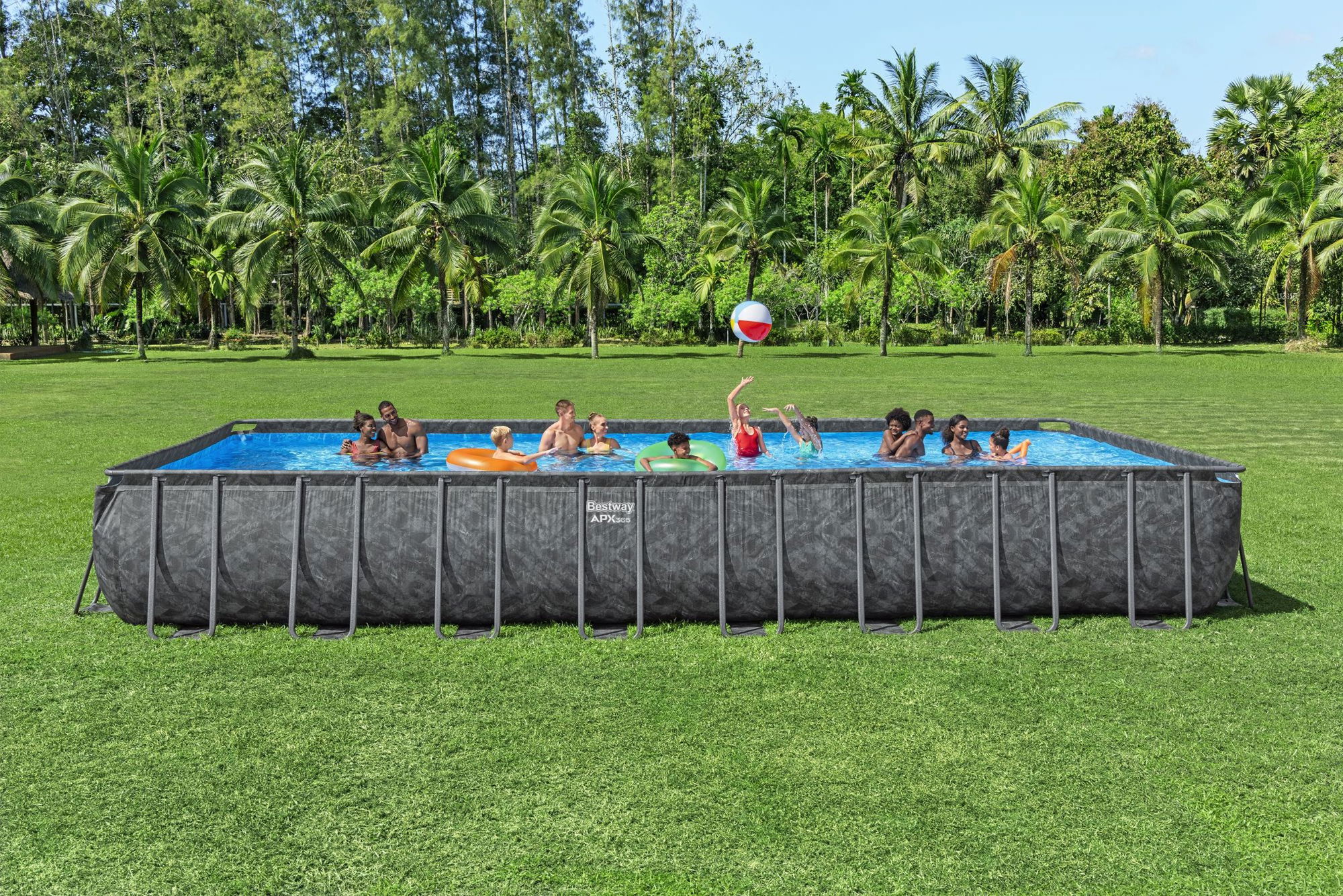 estway APX365 winterfestes Frame Pool Komplett-Set 956 x 488 x 132 cm