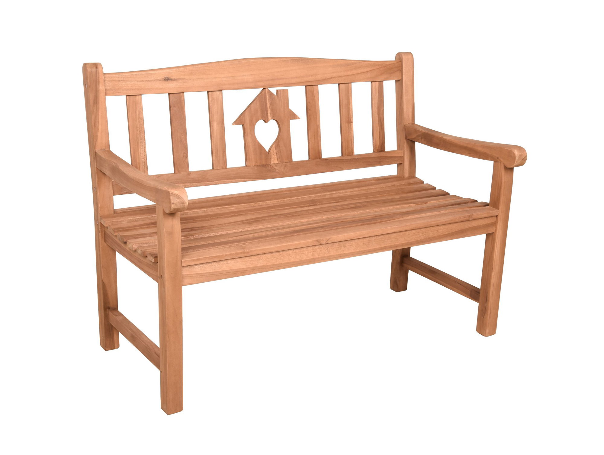 Bank HOME, 2-Sitzer Gartenbank aus Teak natur für Terrasse und Garten