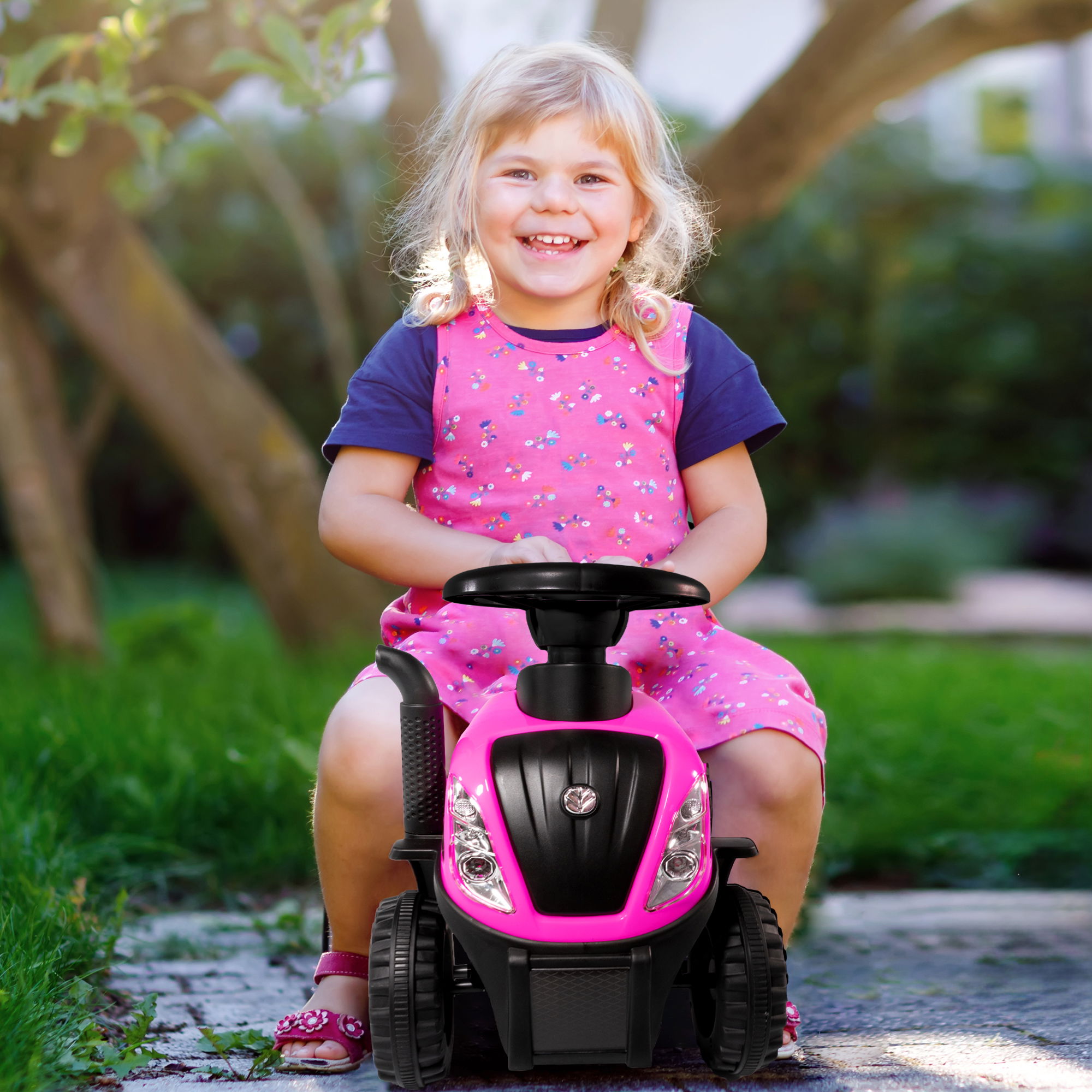 Rutschauto Traktor New Holland mit Anhänger in pink, Kinderauto ab 1 Jahr PT009_P Rutschauto Traktor New Holland mit Anhänger in pink, Kinderauto ab 1 Jahr PT009_P