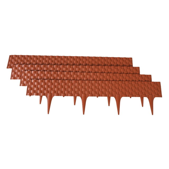 Palisade, Rattan-Optik, terracotta, biegbar, Beetabgrenzung GP-08019