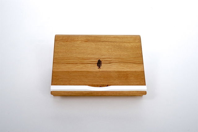 Laptop-Organizer Holz Eiche geölt Notebook-Halterung Laptop-Organizer Holz Eiche geölt Notebook-Halterung