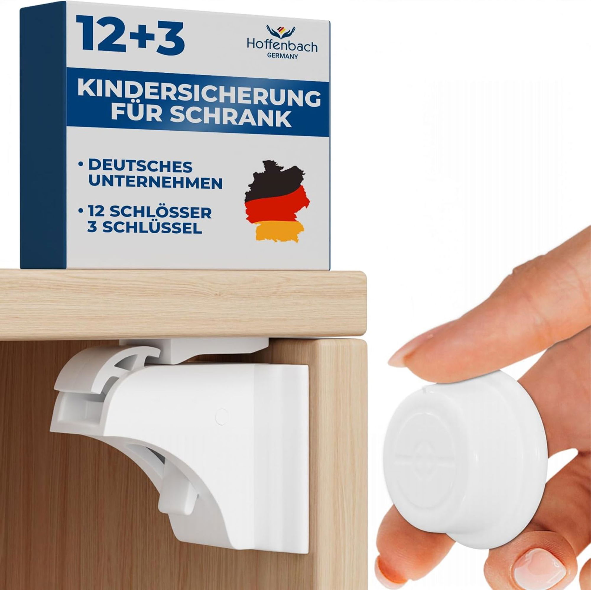 Magnetische Kindersicherung ohne Bohren mit 12 Schlösser+3 Schlüssel