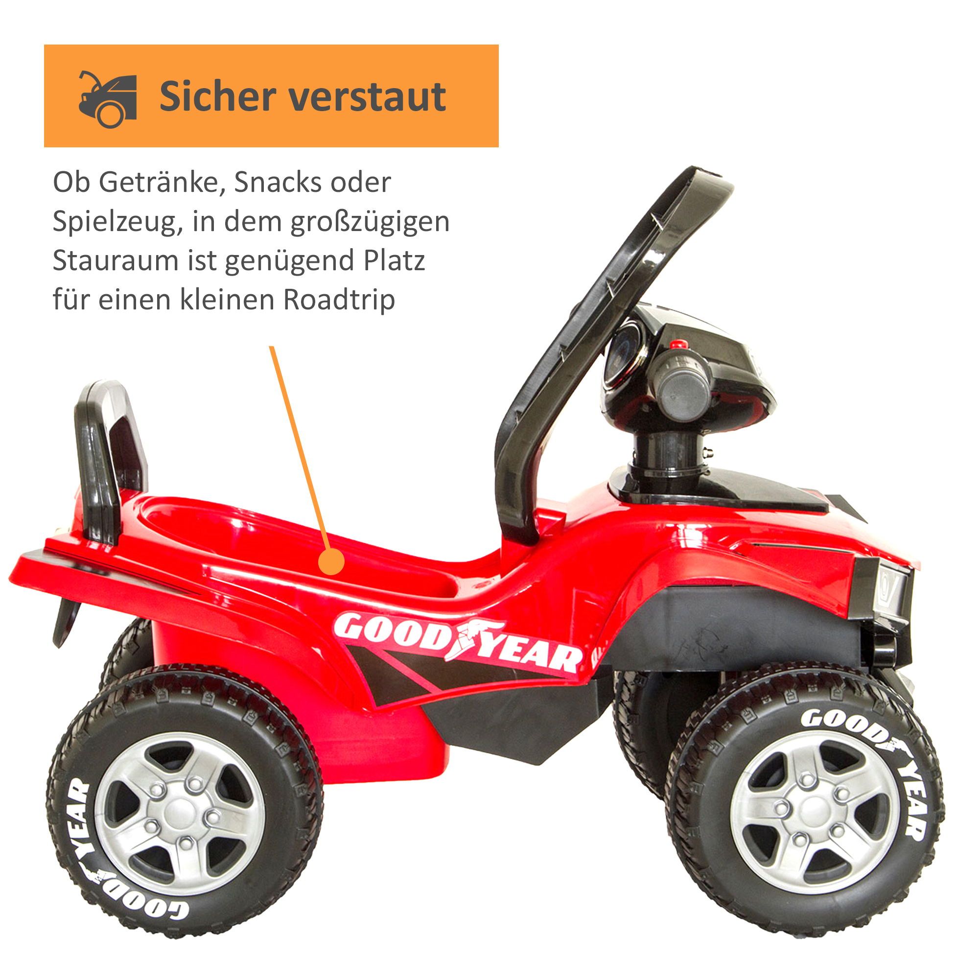 GOOD YEAR Rutscherauto in rot, Kinder-Quad, Rutschauto PT003_R GOOD YEAR Rutscherauto in rot, Kinder-Quad, Rutschauto PT003_R