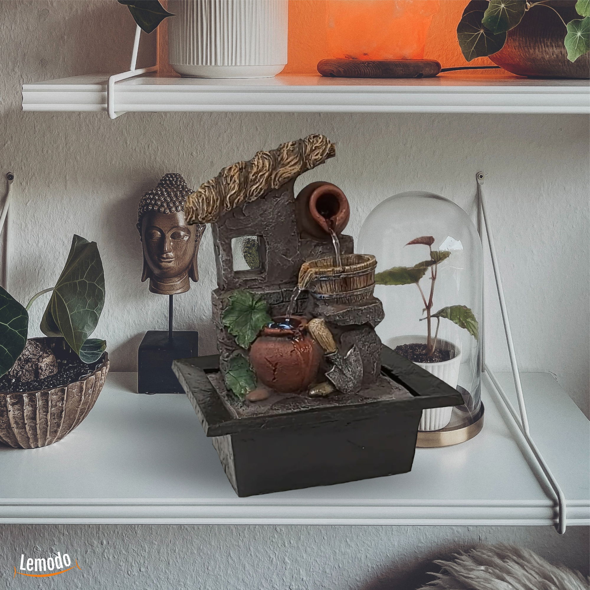 Zimmerbrunnen Toskana, mediterraner Dekobrunnen für die Wohnung, Zierbrunnen mit LED Beleuchtung NA140 Zimmerbrunnen Toskana, mediterraner Dekobrunnen für die Wohnung, Zierbrunnen mit LED Beleuchtung NA140