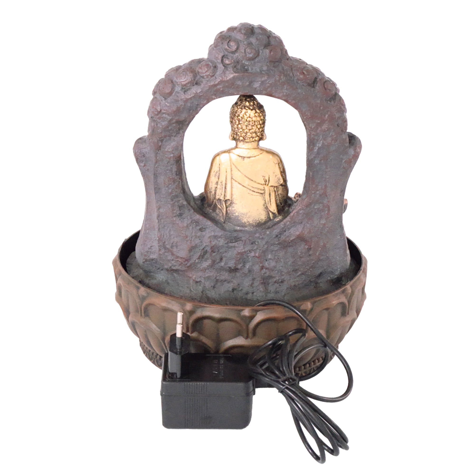 Zimmerbrunnen mit LED-Beleuchtung, Dekobrunnen “Buddha mit Lotusblüte” für die Wohnung NA090 Zimmerbrunnen mit LED-Beleuchtung, Dekobrunnen “Buddha mit Lotusblüte” für die Wohnung NA090