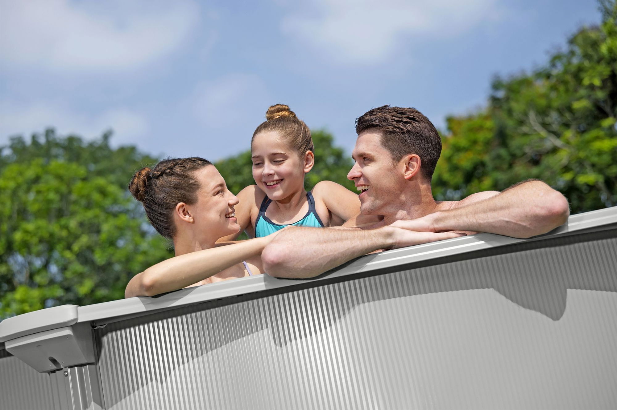 Bestway Hydrium Stahlwandpool Komplett-Set Ø 457 x 122 cm rund