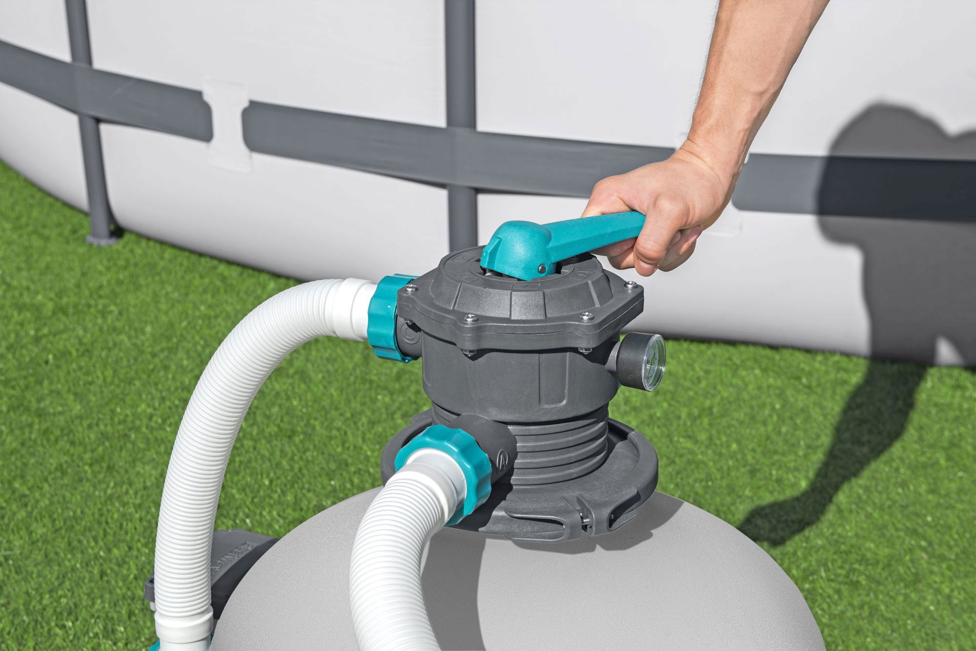 Sandfilteranlage mit Zeitschaltuhr 11.355 lh für große Pools