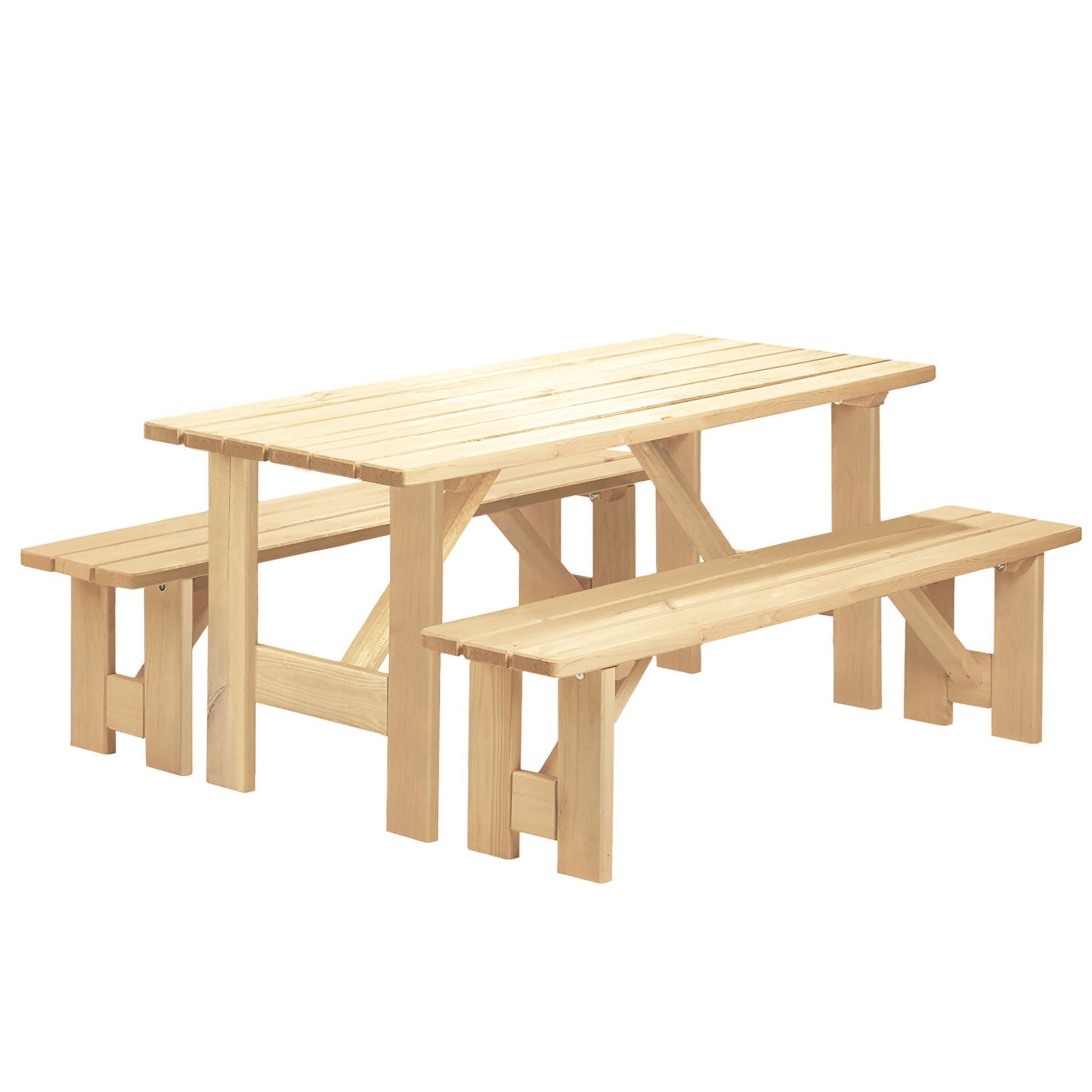 Kindergarnitur Holz ROBUSTO KID 118 cm Sitzgruppe Garten Kinder