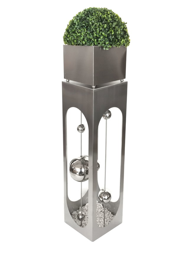 Pflanzsäule Edelstahl PATIO modern für Garten Terrasse Deko Pflanzsäule Edelstahl PATIO modern für Garten Terrasse Deko