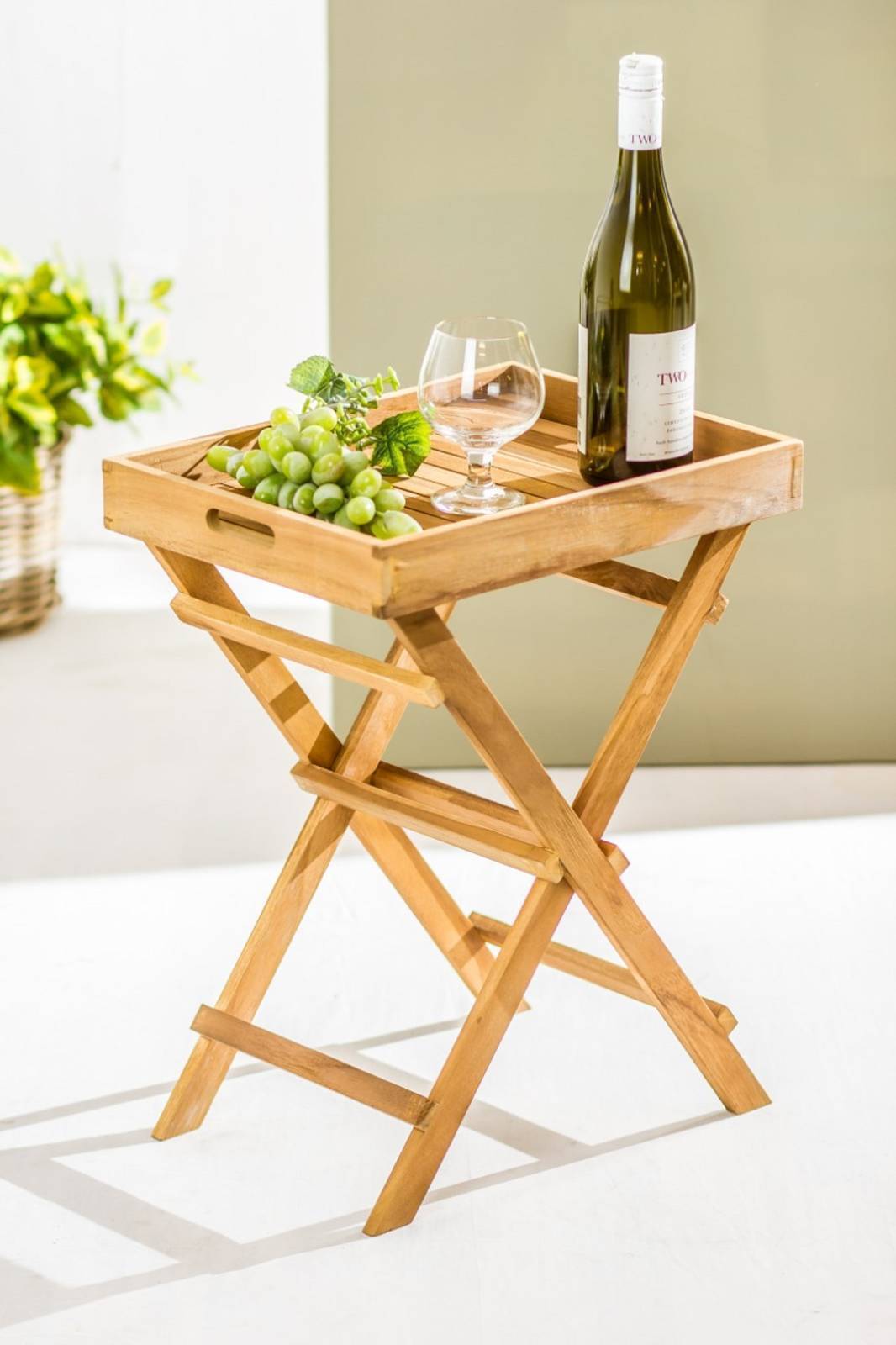 Tablettständer klappbar, Serviertisch aus Teak-Holz, Servierplatte HI-940279