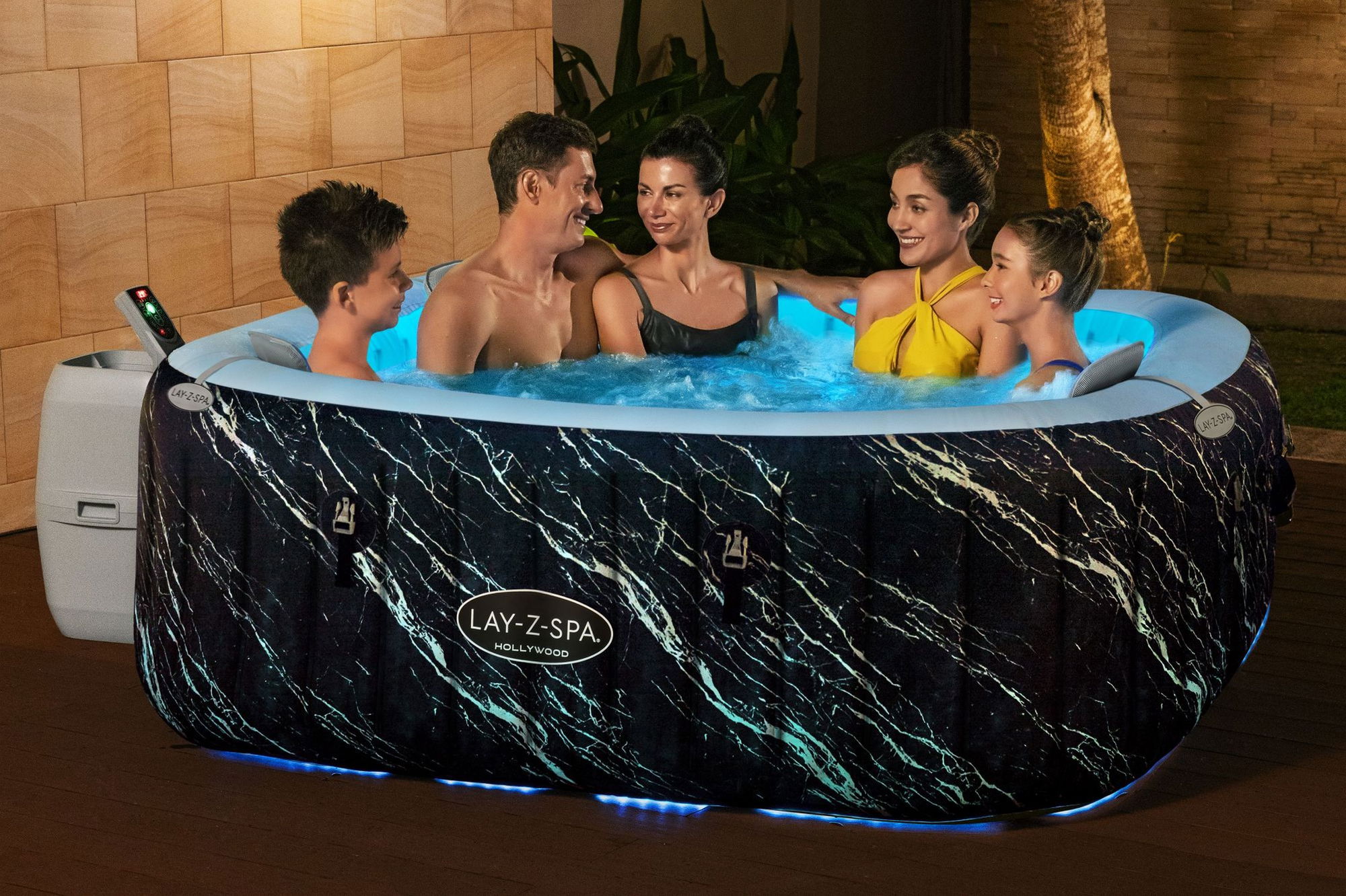 Bestway LAY-Z-SPA Hollywood AirJet LED-Whirlpool für 6 Personen