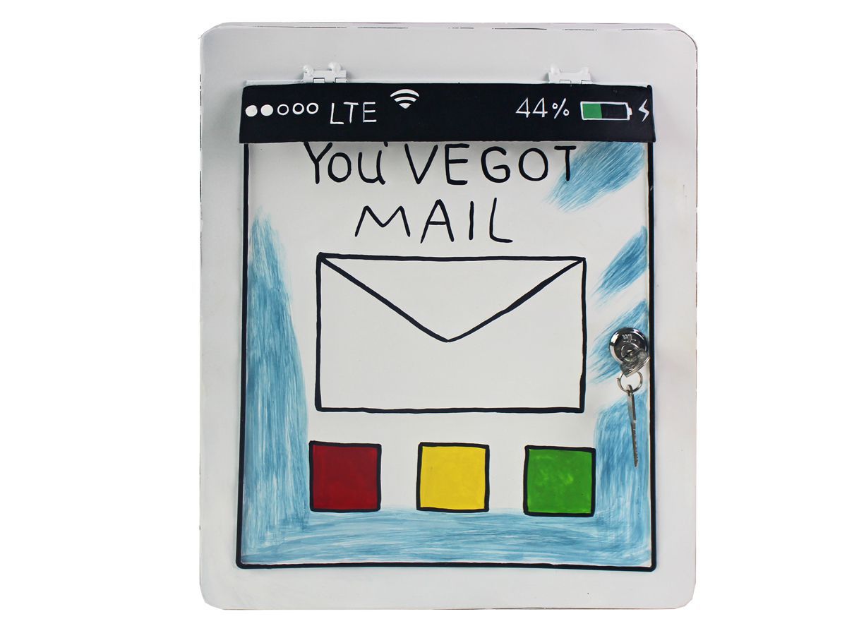 Briefkasten TABLET, Stahl, weiß HI-509155