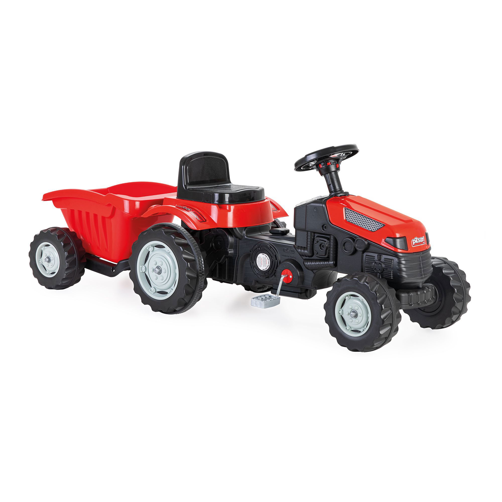 Trettraktor mit Anhänger, Traktor zum draufsitzen, Kinder Traktor ab 3 Jahre PI-07316_R