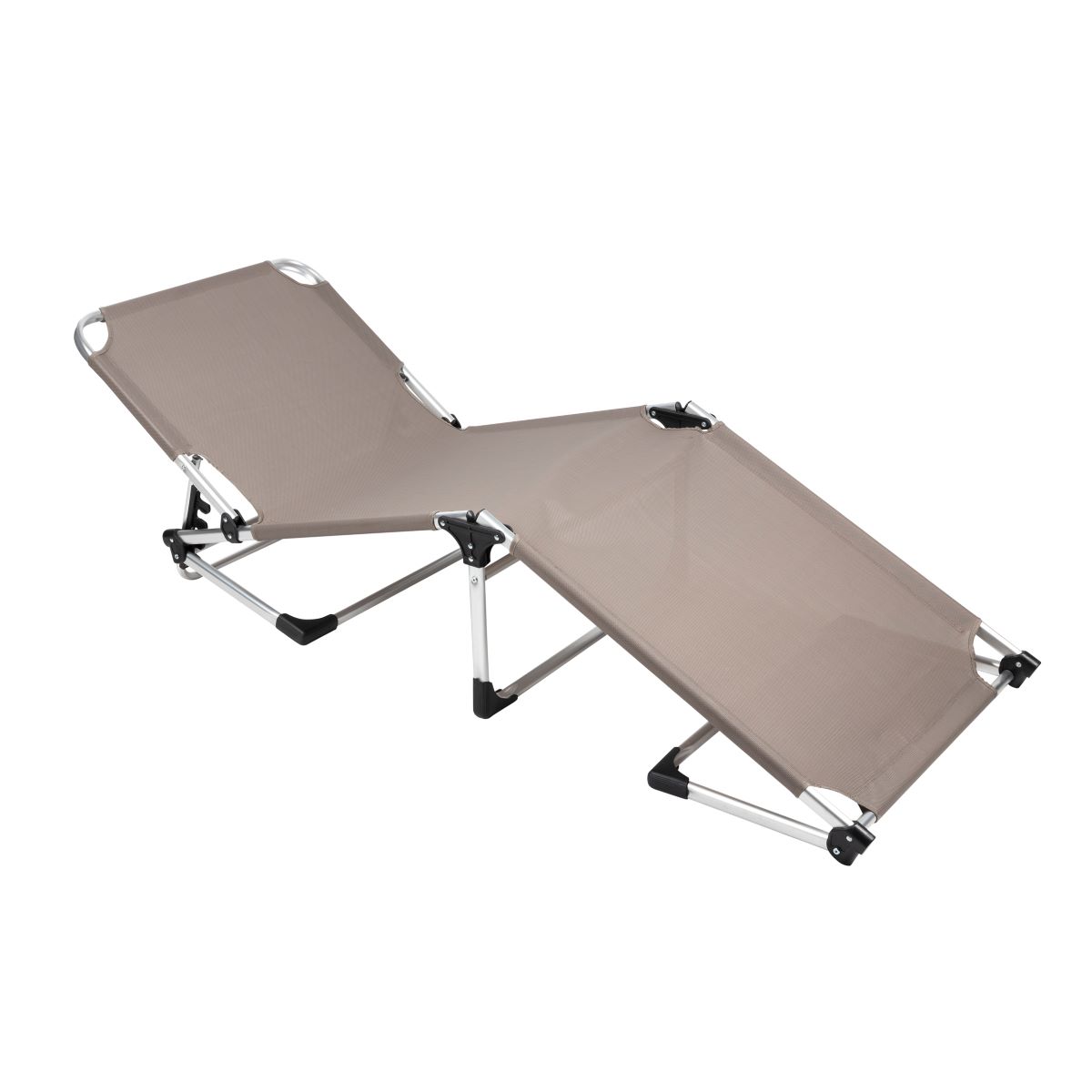 Dreibeinliege, Sonnenliege XXL taupe, Gartenliege für Terrasse oder Pool
