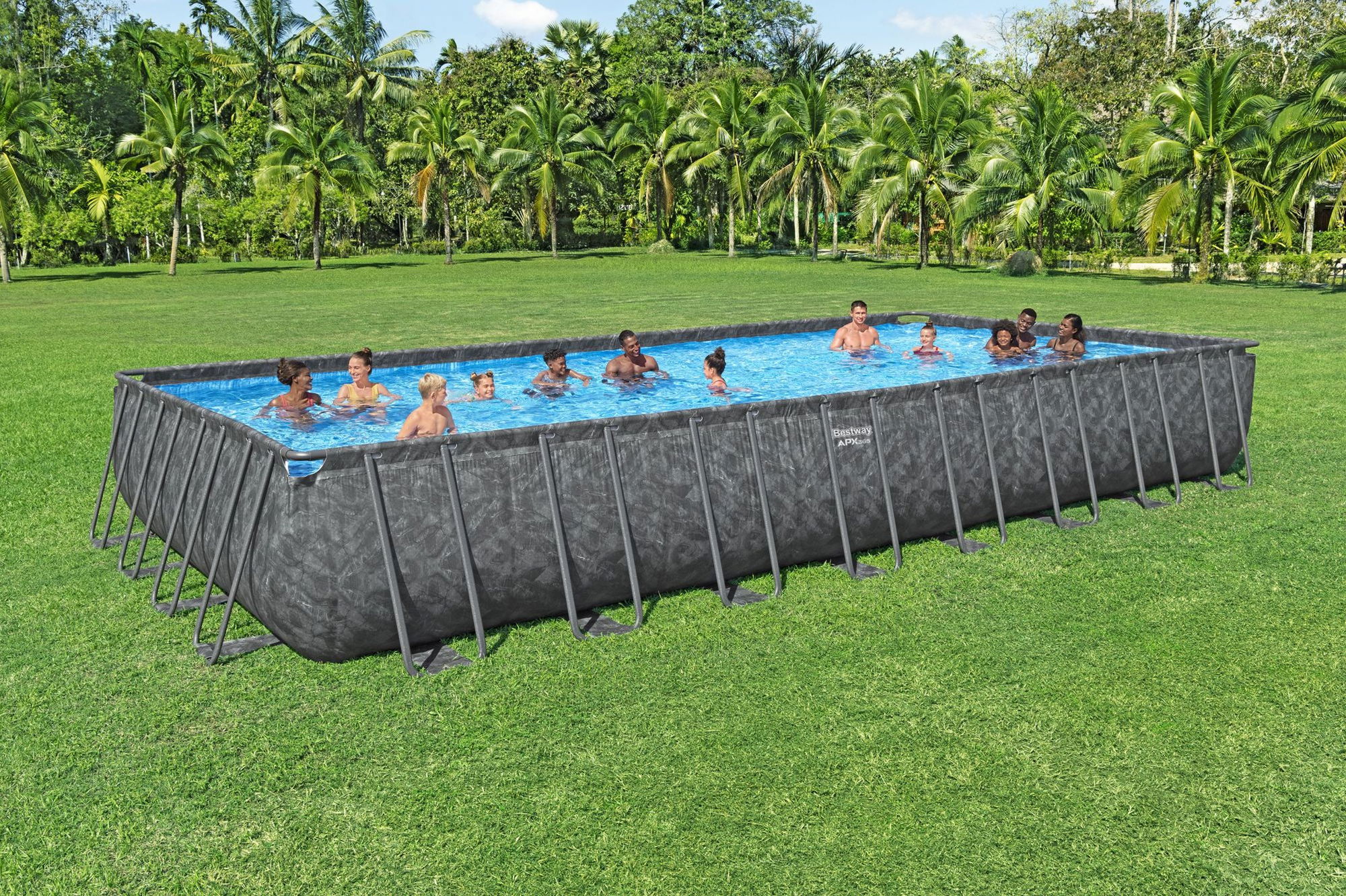 estway APX365 winterfestes Frame Pool Komplett-Set 956 x 488 x 132 cm