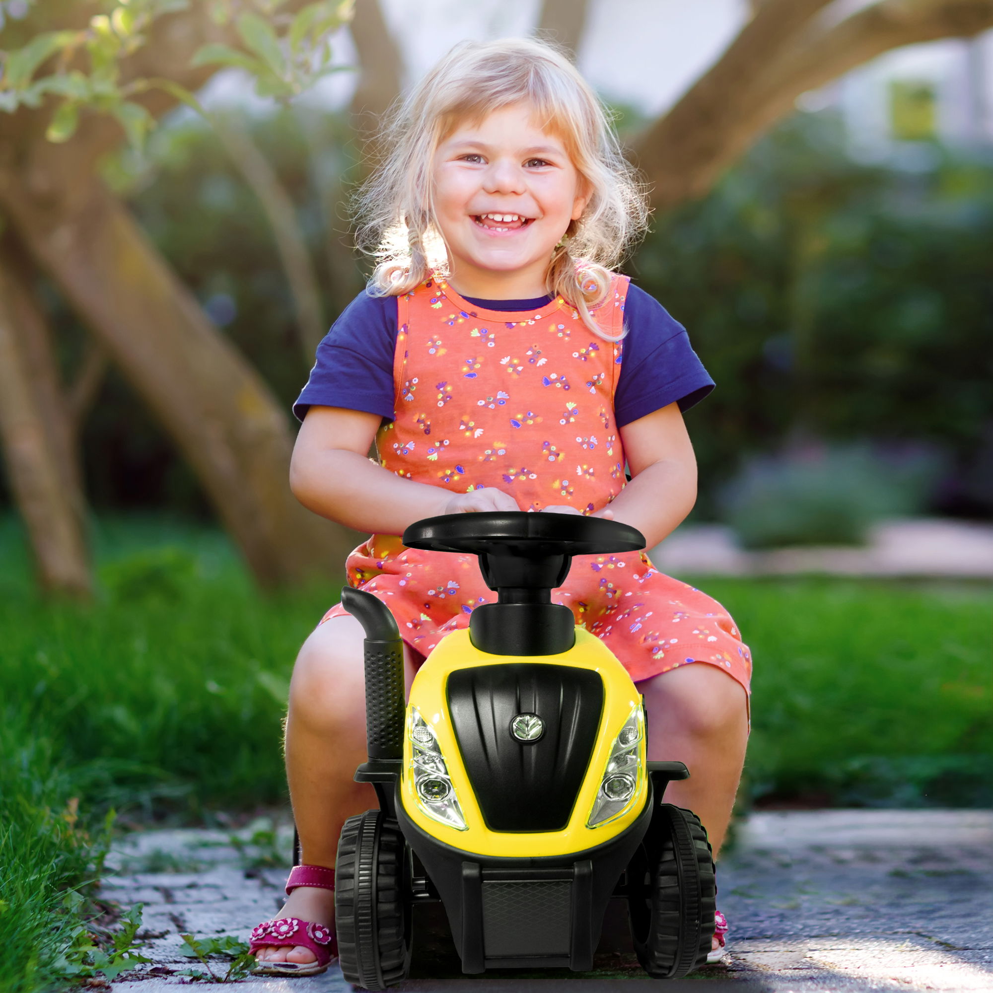 Rutschauto Traktor New Holland mit Anhänger in gelb, Kinderauto ab 1 Jahr PT009_G Rutschauto Traktor New Holland mit Anhänger in gelb, Kinderauto ab 1 Jahr PT009_G