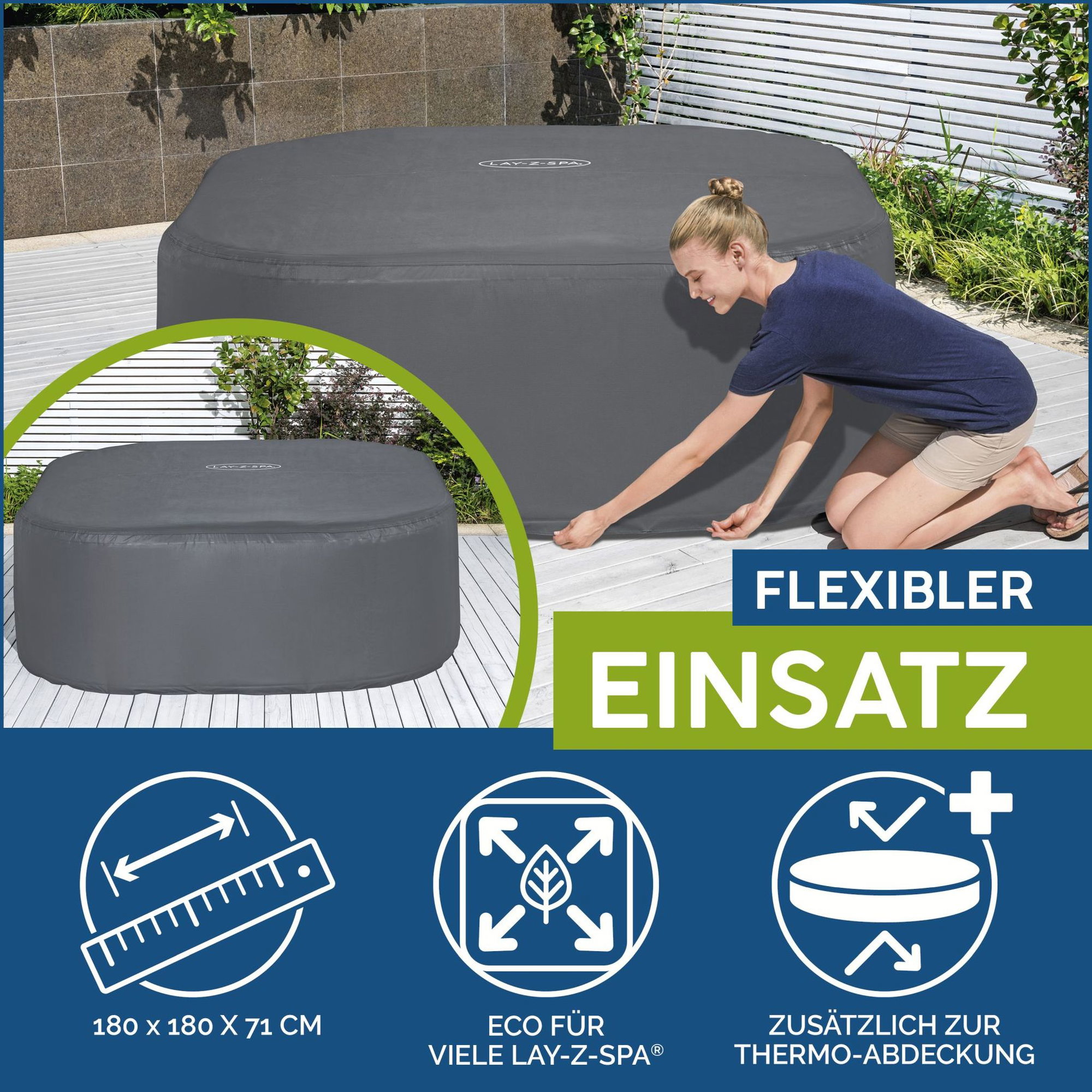 LAY-Z-SPA Abdeckung EnergySense Plus Thermo 180 x 180 x 71 cm LAY-Z-SPA Abdeckung EnergySense Plus Thermo 180 x 180 x 71 cm