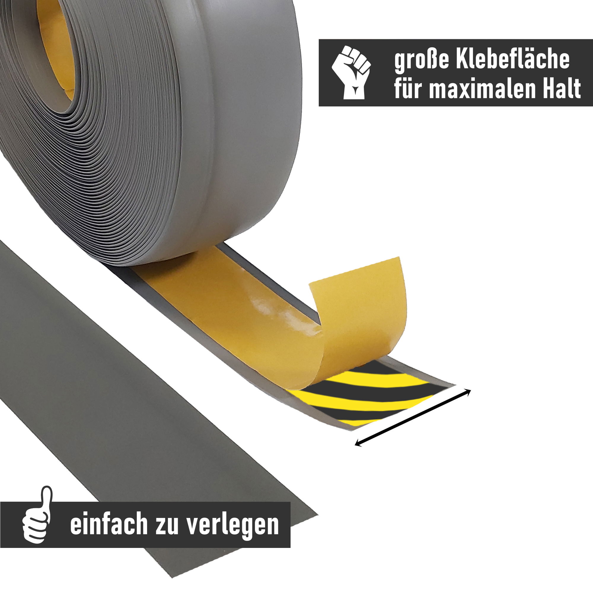Sockelleiste selbstklebend grau, 25 m L, Weichsockelleiste auf Rolle, Fußleiste MS005