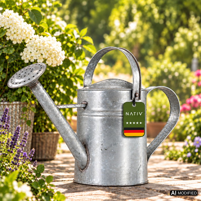 Gießkanne Metall 3,8 L, galvanisiert mit abnehmbarem Gießaufsatz