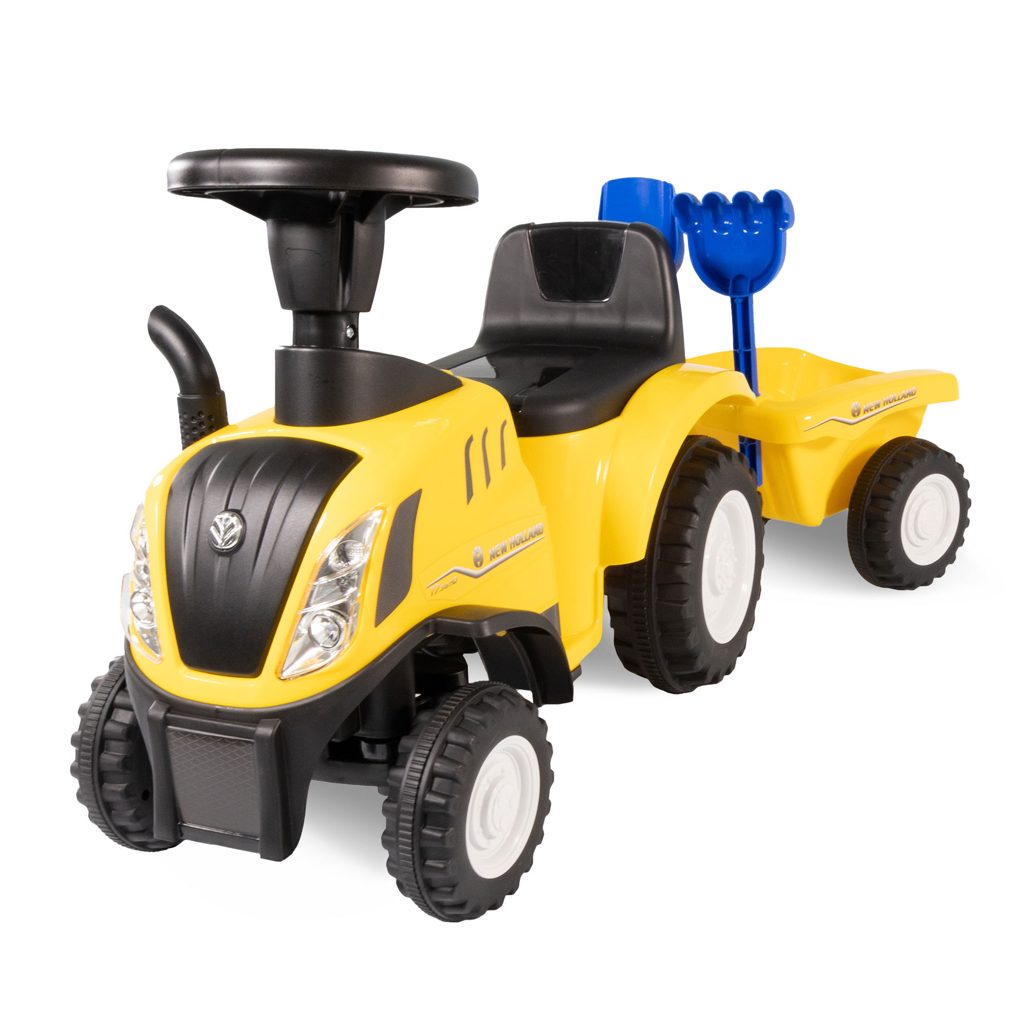 Rutschauto Traktor New Holland mit Anhänger in gelb, Kinderauto ab 1 Jahr PT009_G Rutschauto Traktor New Holland mit Anhänger in gelb, Kinderauto ab 1 Jahr PT009_G