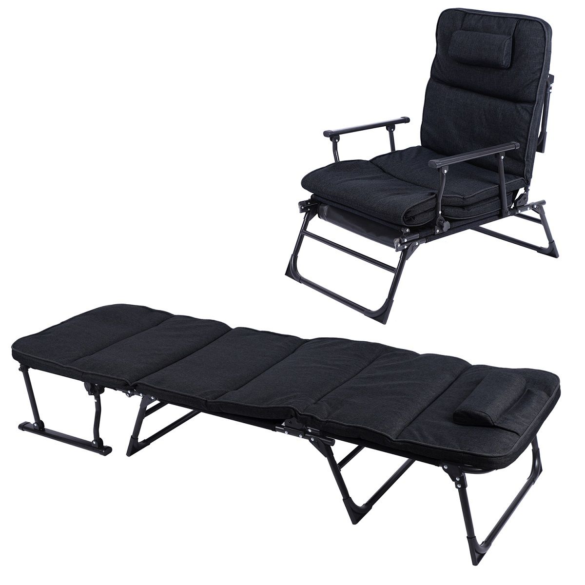 Gartenliege 2in1, Feldbett und Relaxsessel, Gartenstuhl LEX-GM5000G