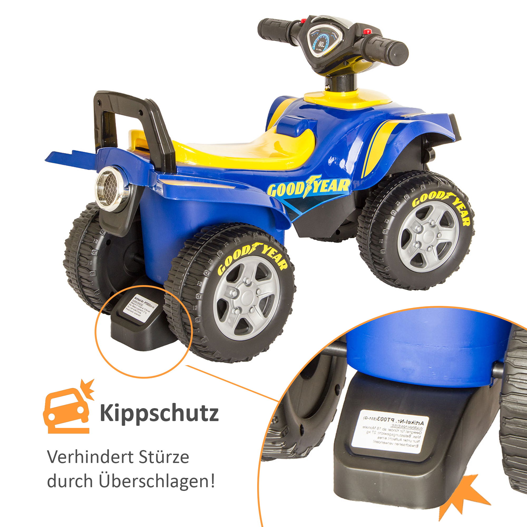 GOOD YEAR Rutscherauto in blau, Kinder-Quad, Rutschauto PT003_B