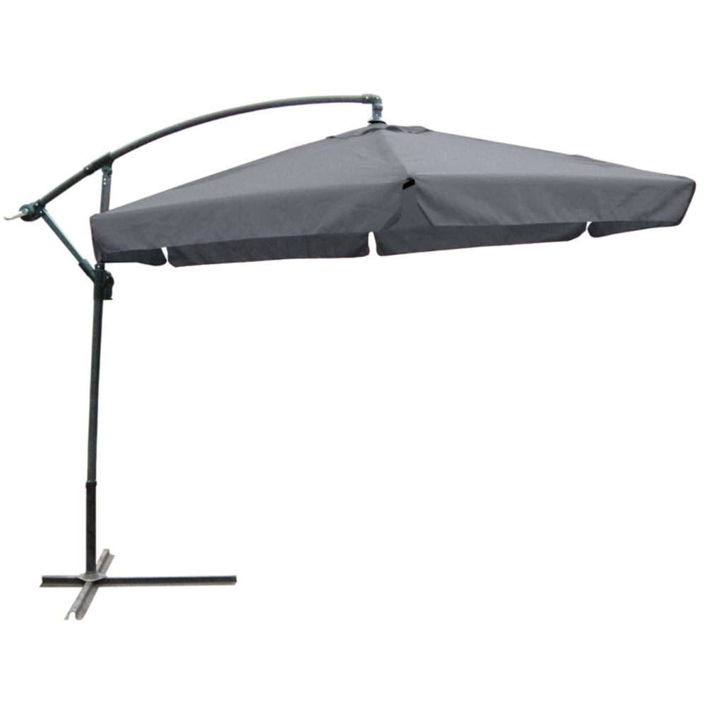 Ampelschirm Ø 300 cm anthrazit, Sonnenschirm, Kurbelschirm, Gartenschirm