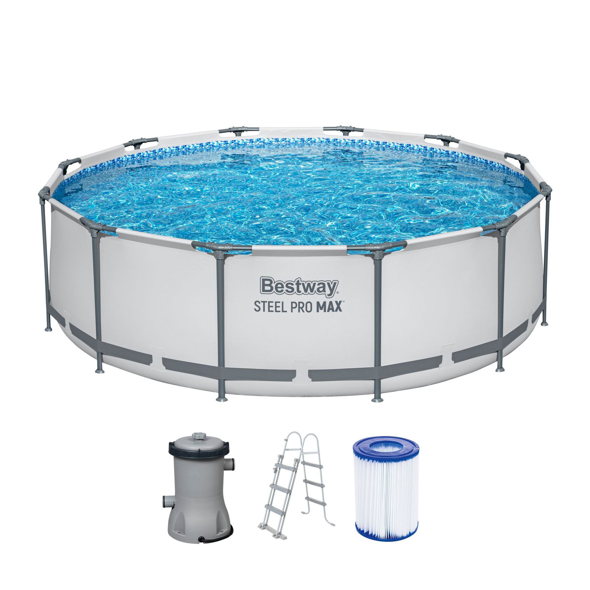 Bestway Steel Pro MAX Frame Pool Komplett-Set Ø 366 x 100 cm rund